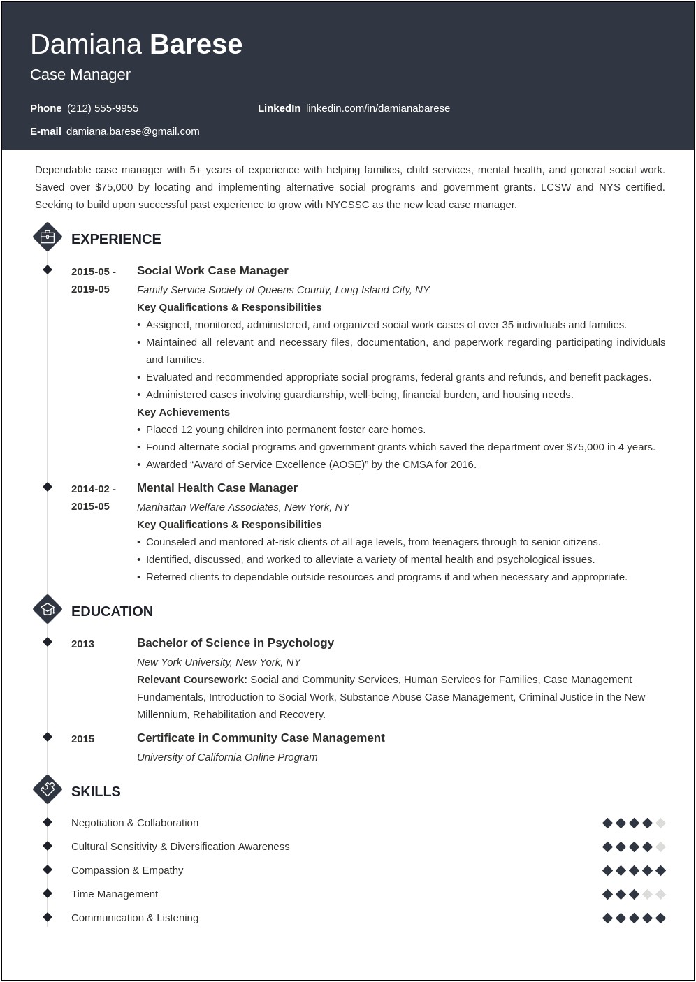 Targeted Case Manager Skills Resume Examples