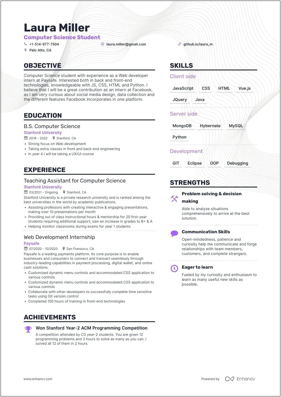 Technical Skills For Computer Science Engineer Resume