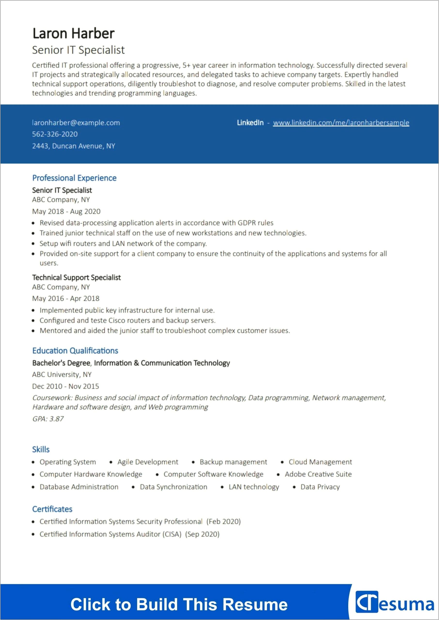 Technical Skills Or Technologies On Resume