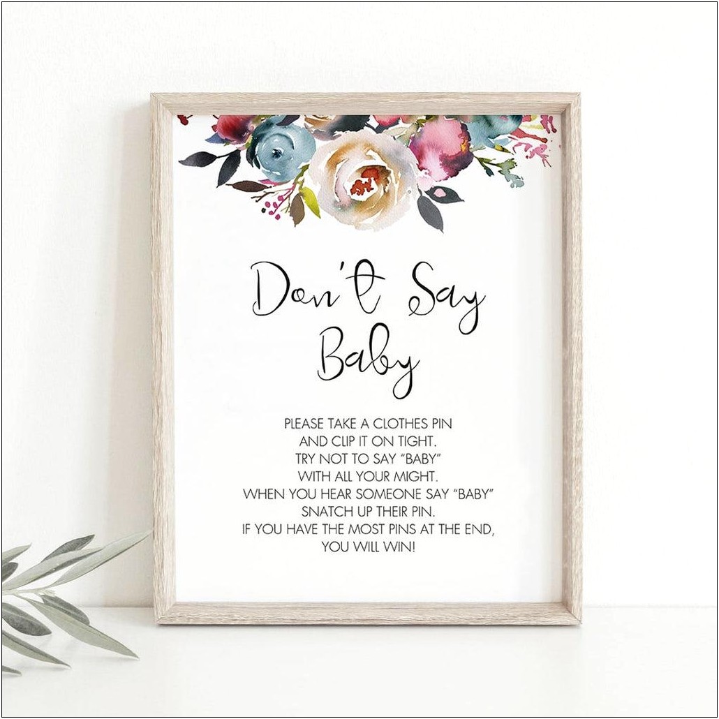 Template Don T Say Baby Free Printable