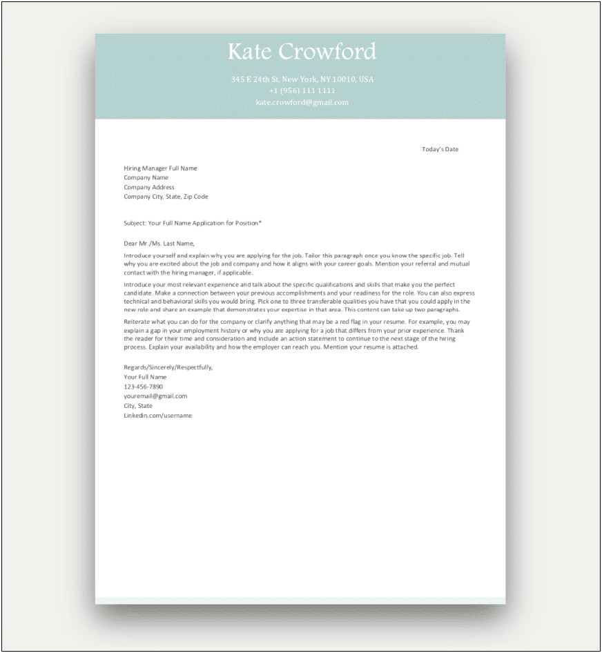 Template For Cover Letter Free Download Word