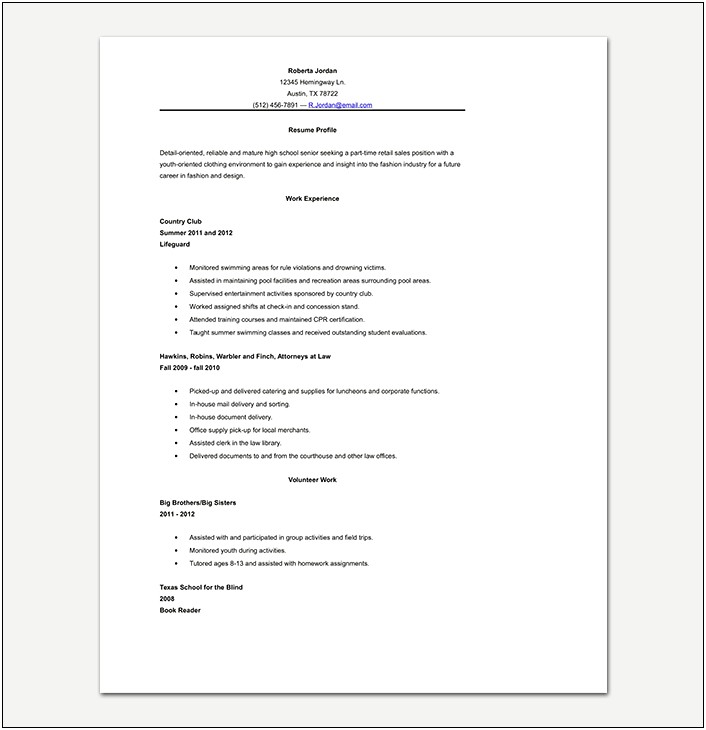 Template For Federal Resume Recent Graduate
