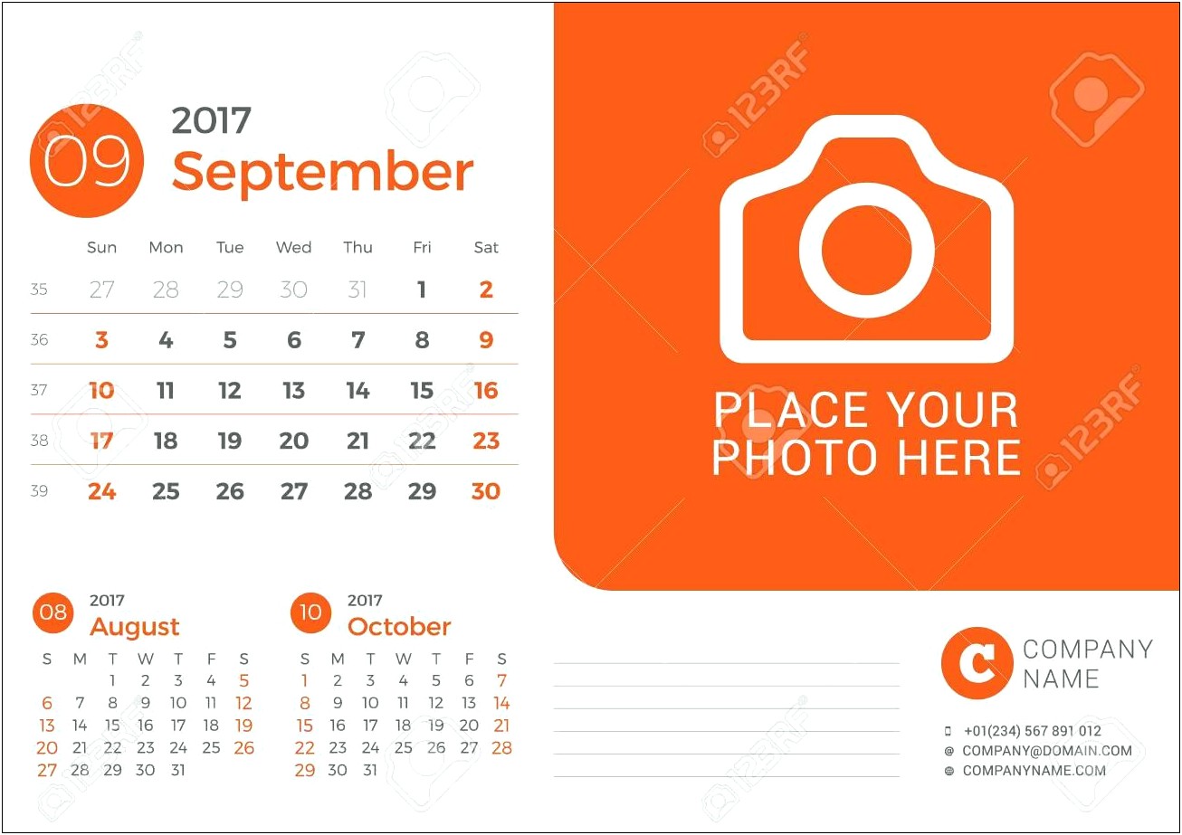 Template For Free Printable September 2017 Calendar