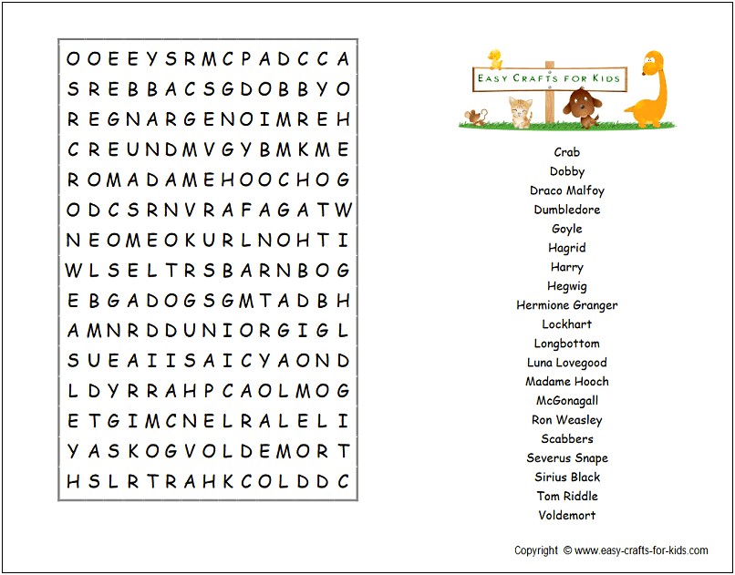 Template For Word Search Puzzle Pdf Free