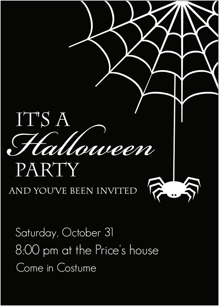 Template Free Printable Pdf Halloween Party Invitations