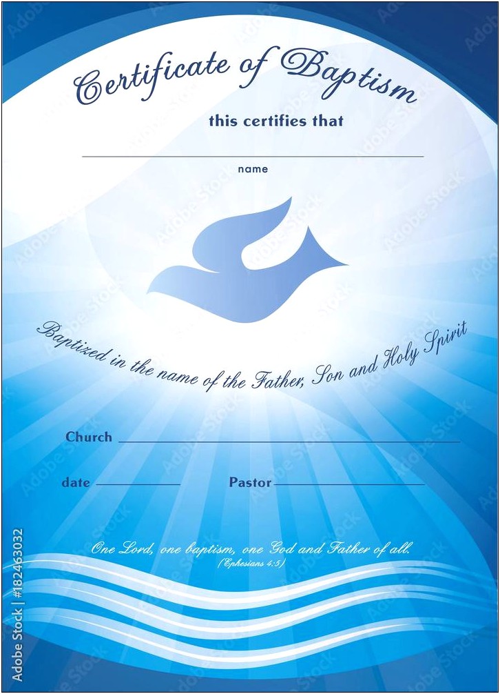 Templates For Baptism Certificate Free In Spanish
