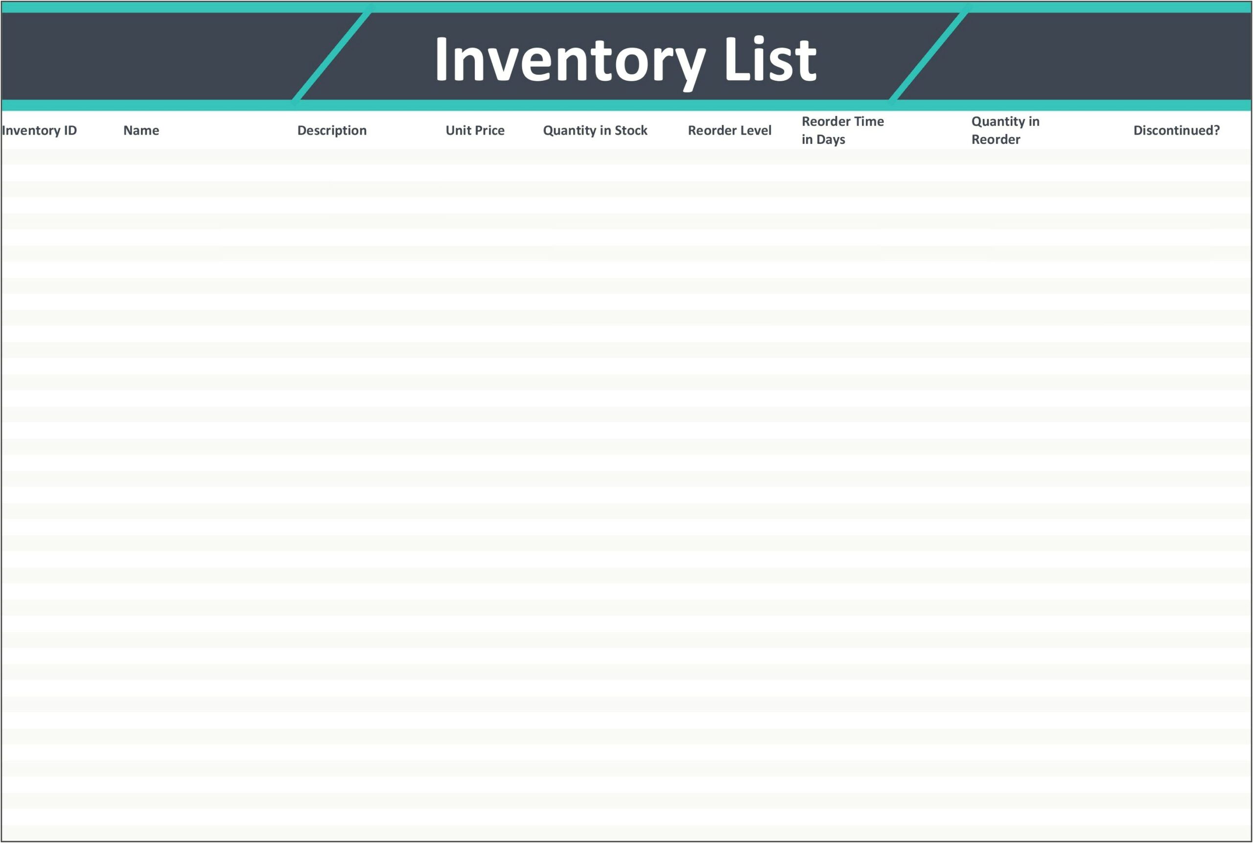 Templates For Google Docs For Free For Inventory
