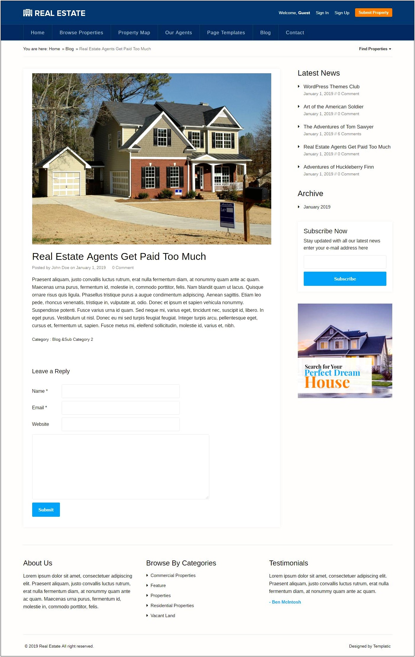 Templatic Real Estate 2 Wordpress Theme Free Download