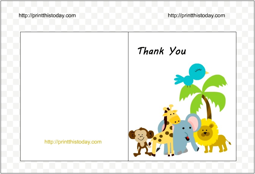Thank You Card Template Baby Shower Free