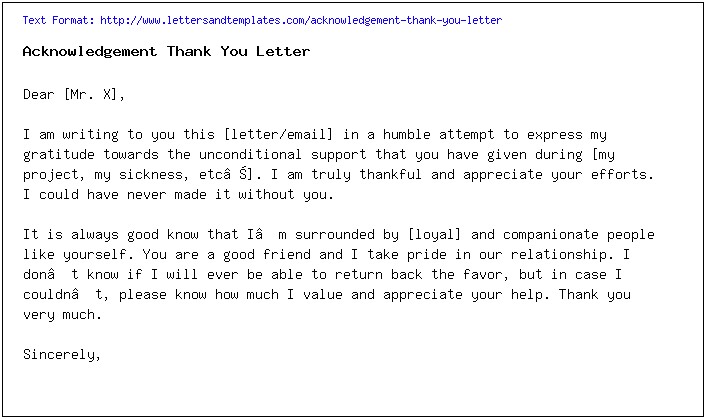 Thank You Letter For Acknowledgement Of Resume