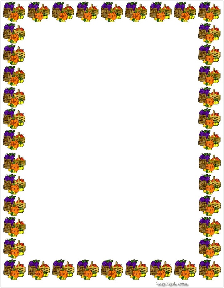 Thanksgiving Holiday Border Paper Templates Free Download
