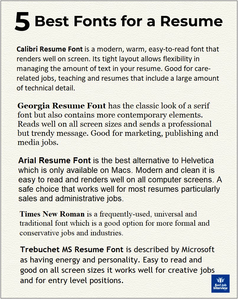 The Best Font Size For Resumes Is 13