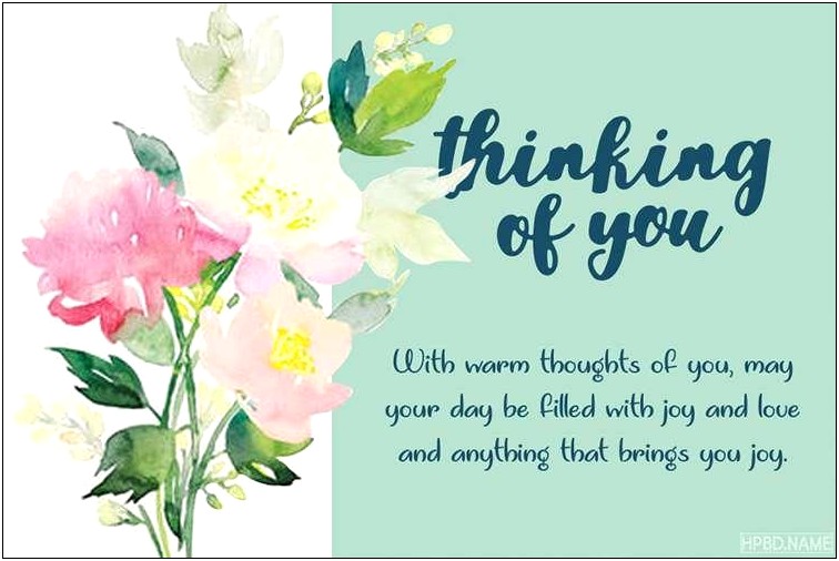 Thinking Of You Card Template Free Printable
