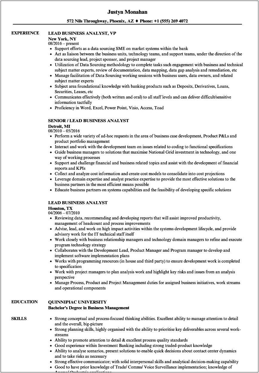 Third Party Management Business Analyst Resume