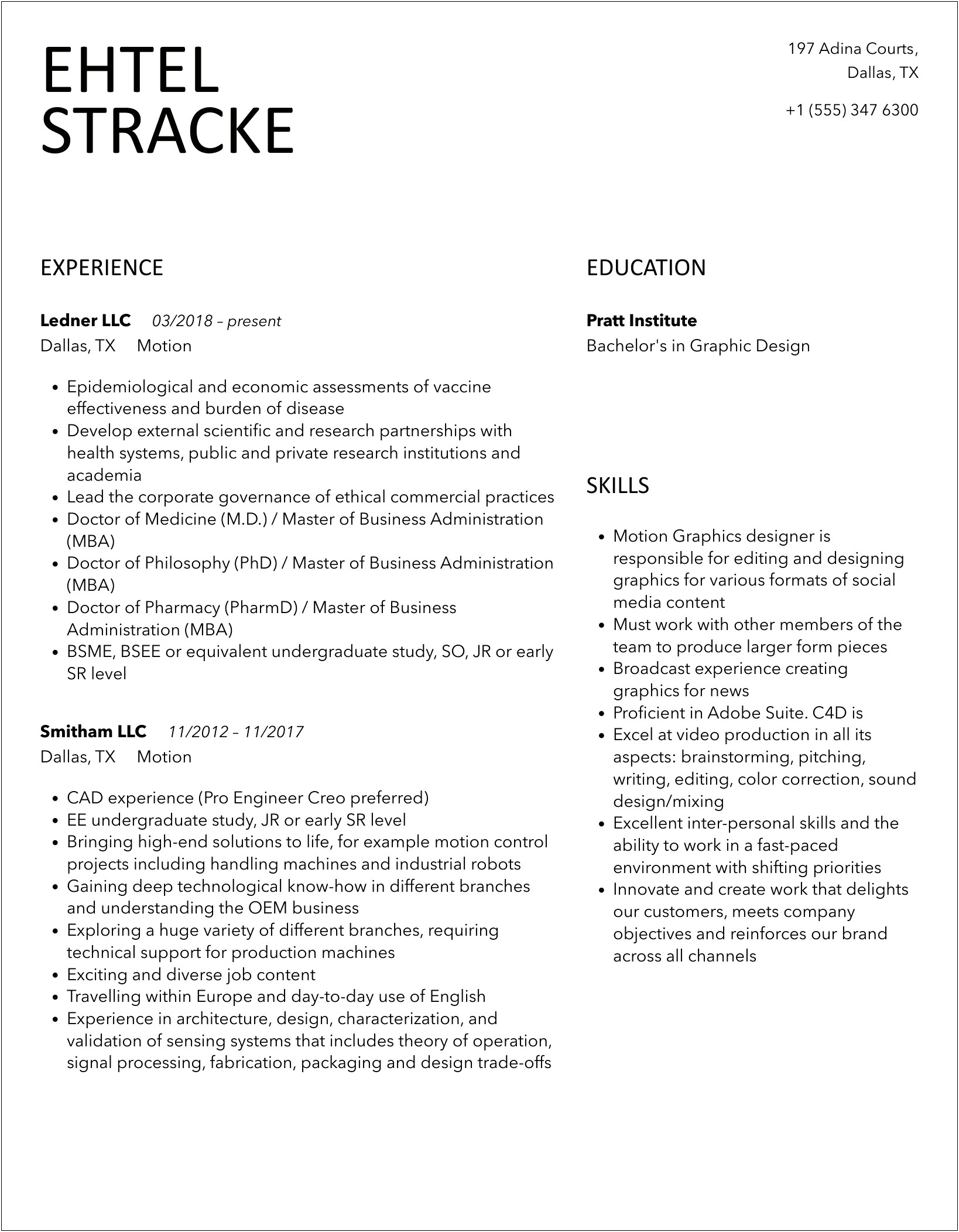 Time And Motion Study Experience On Resume