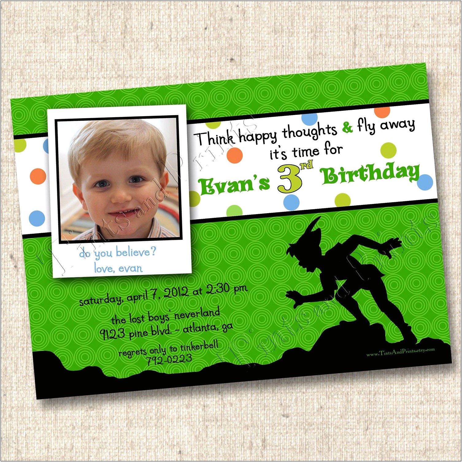 Tinkerbell & Peter Pan Party Invitation Templates Free