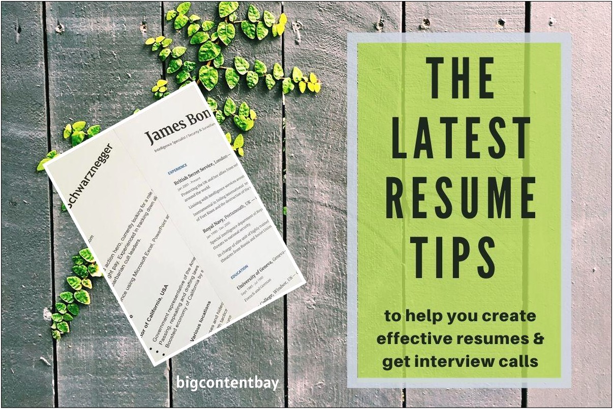 Tips For A Good Looking Resume