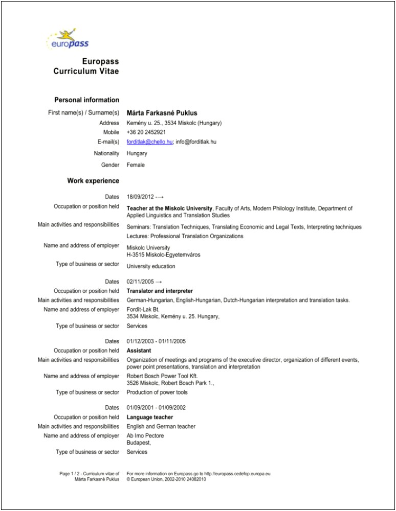 Title 1 School Description On Resume