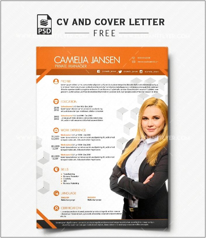 Title Page For Resume Portfolio Template