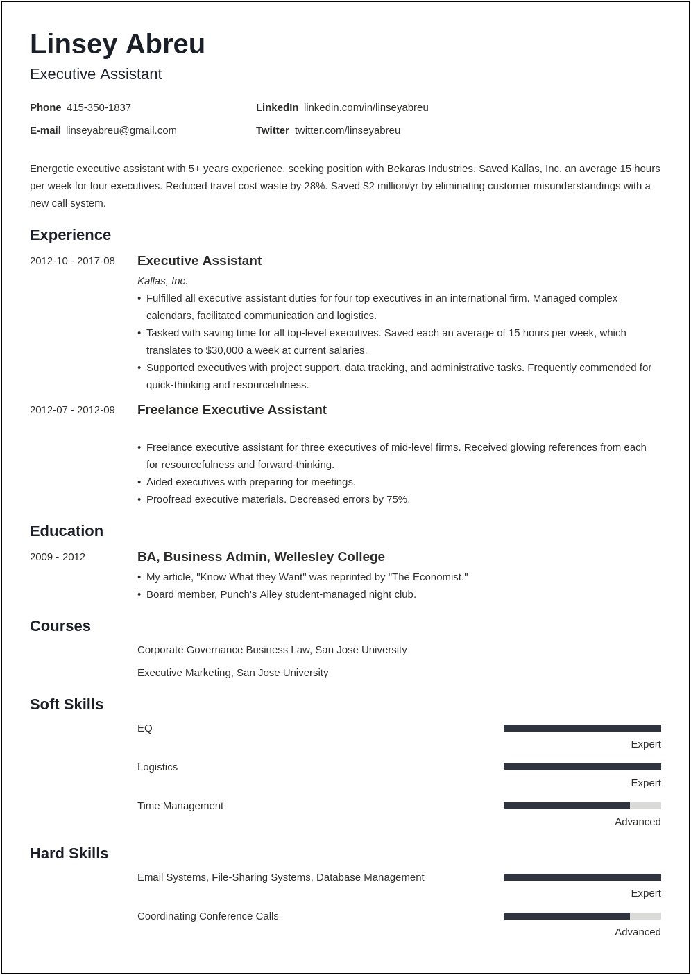 Top Executive Assistant Resume Examples Ceo