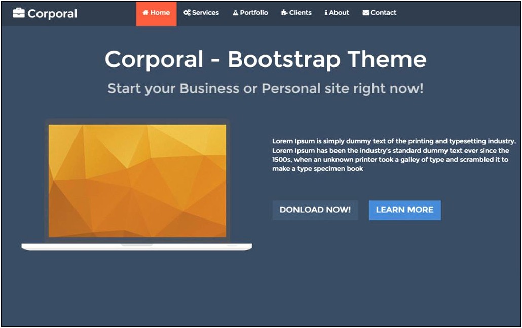 Top One Page Bootstrap Free Templates Responsive
