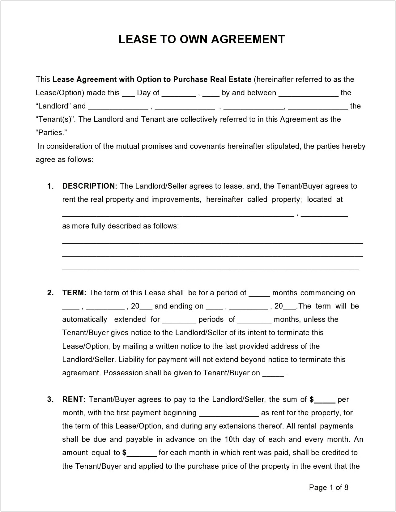 Totally Free Real Estate Rental Contract Template