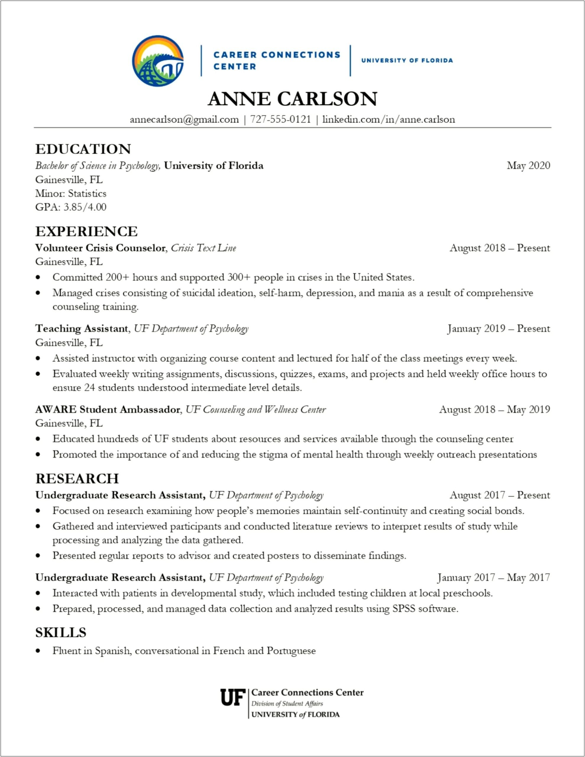 Training Experience As A Skill In Resume