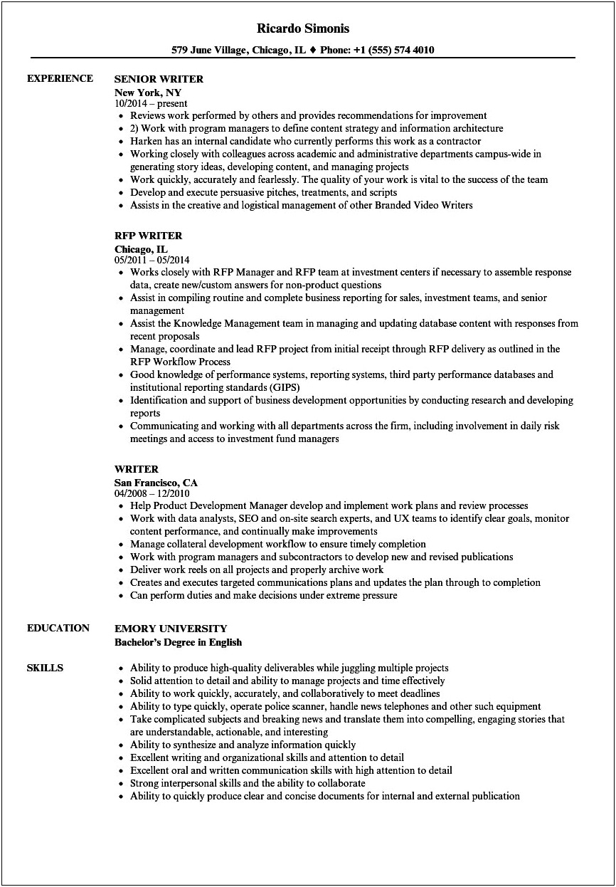 Transcription And Summary Writer Resume Samples