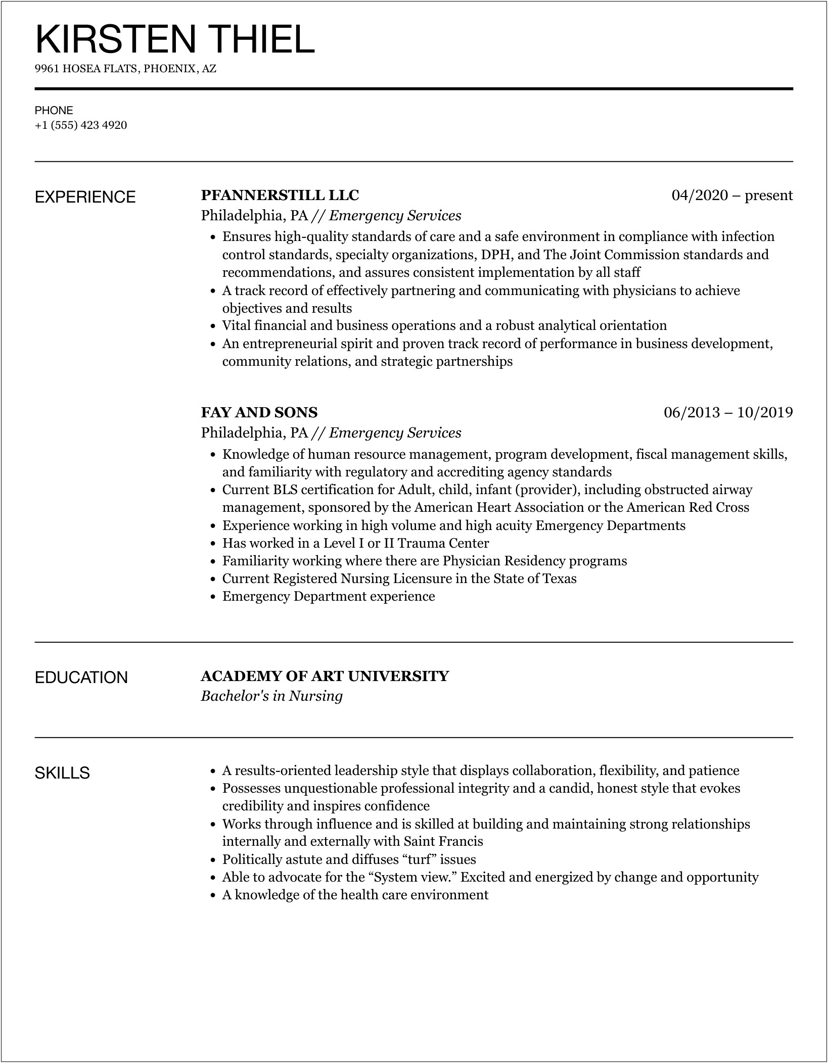 Transferable Skills Resume Examples Public Safety Emergency Professionals