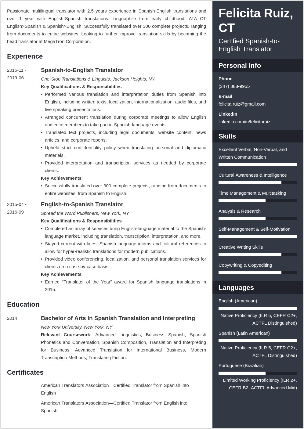 Translate The Word Resume From English To Spanish