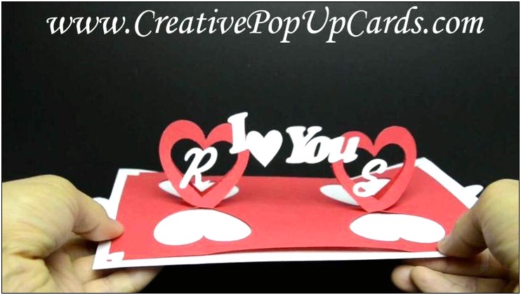 Twisting Hearts Pop Up Card Template Free