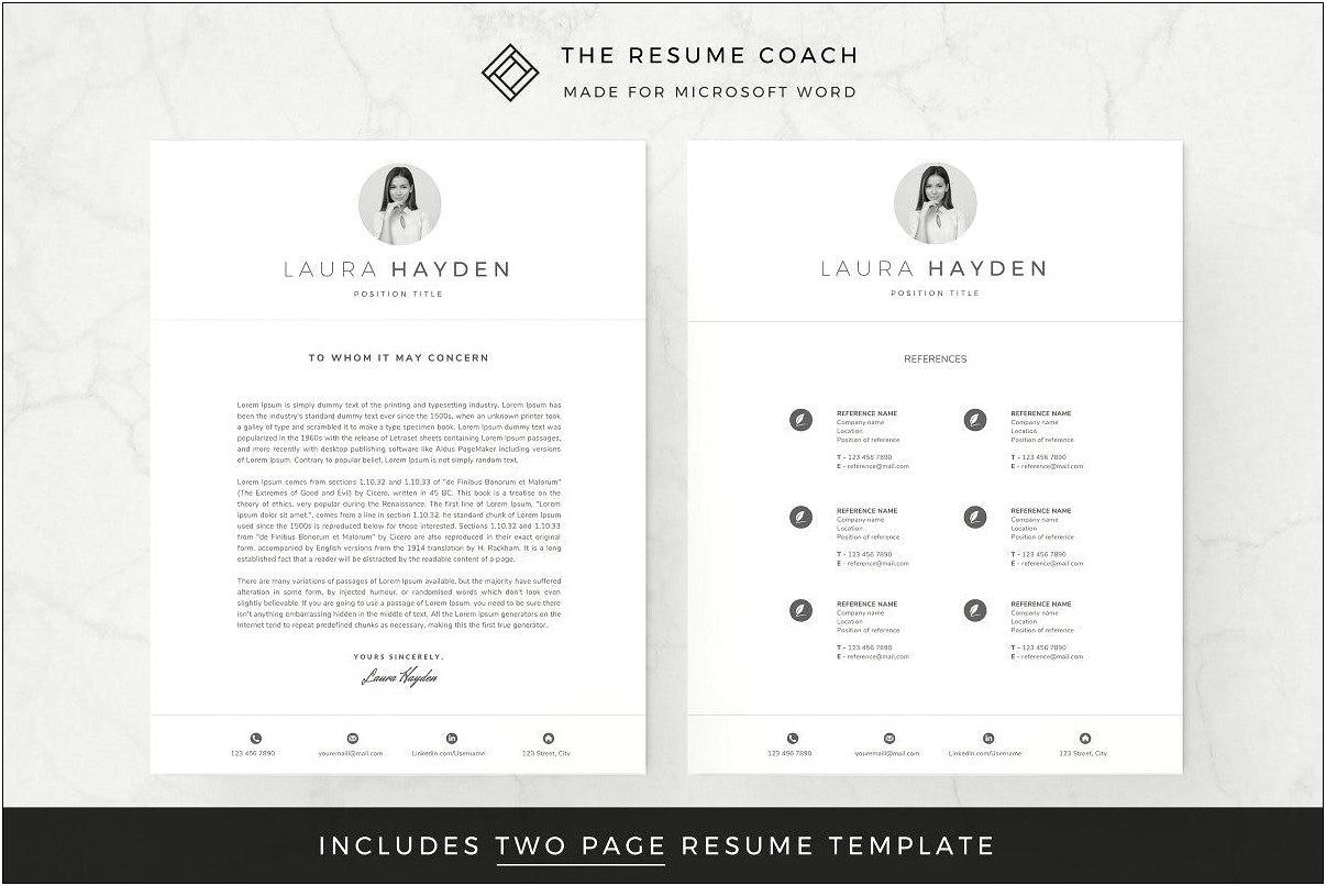 Two Page Long Resume Example With Cover Letter