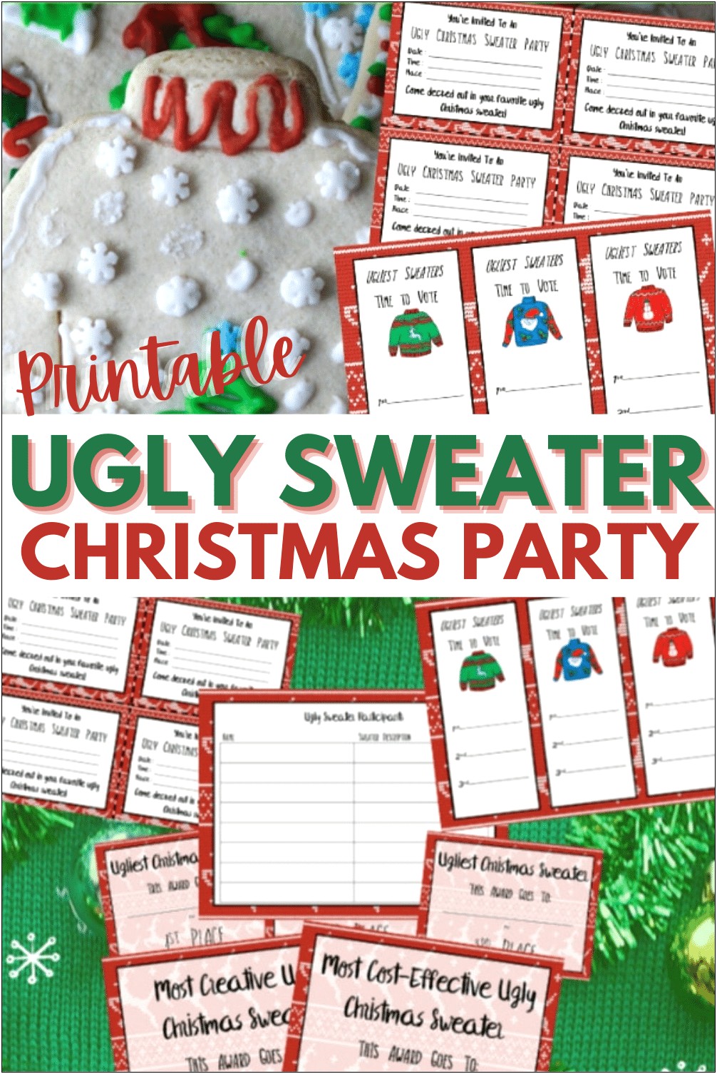 Ugly Christmas Sweater Party Flyer Template Free