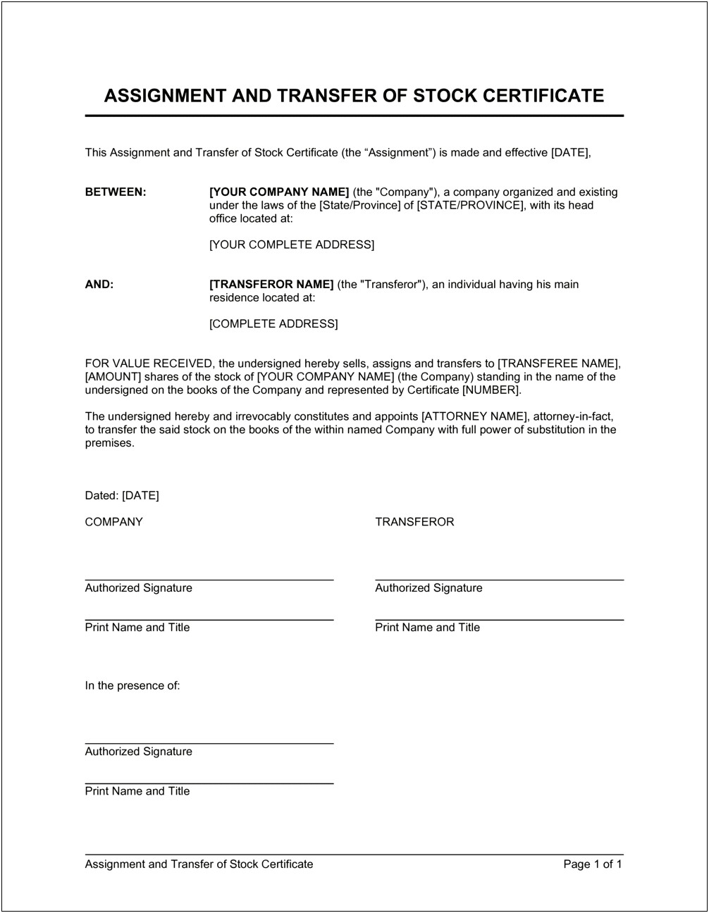 Uk Company Share Certificate Template Free Download