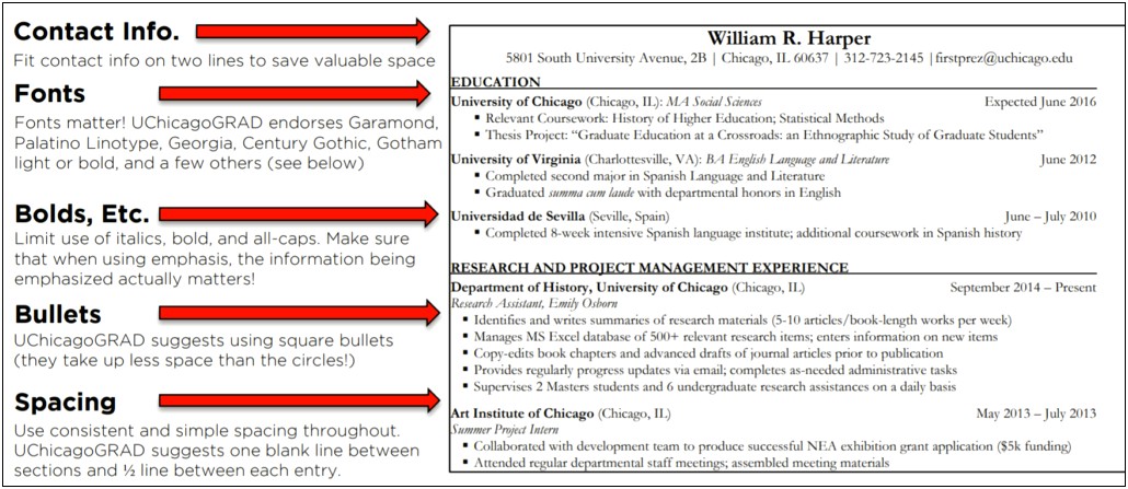 University Of Chicago Booth Resume Template