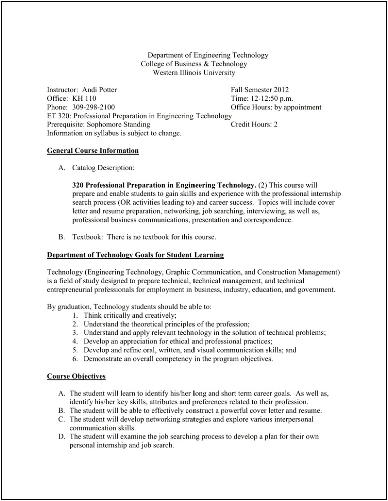 University Of Illinois Business Management Resume