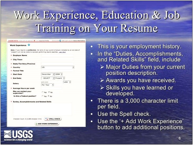 Usajobs Resume Work Experience Order Change