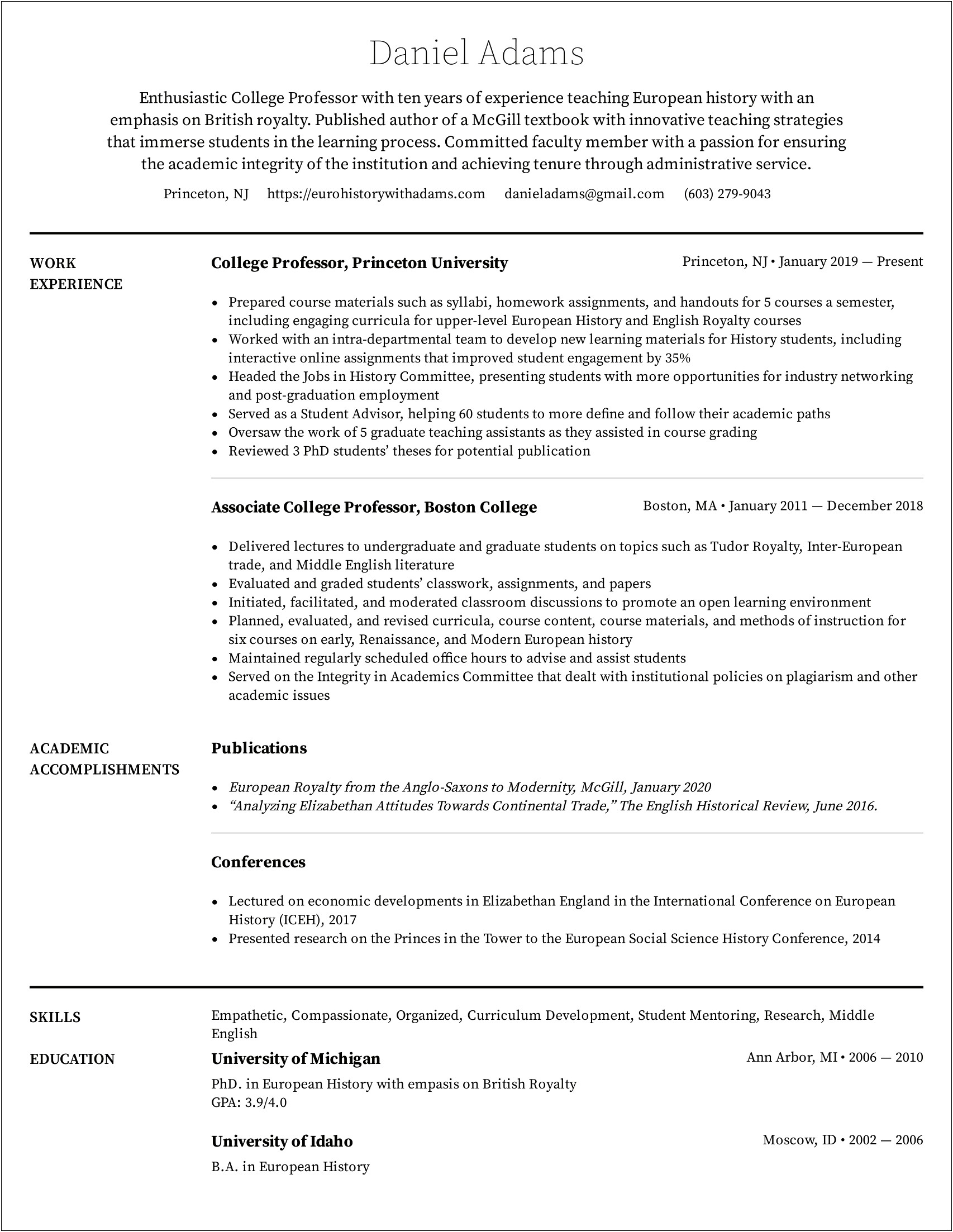 Using College As Experience For Resume
