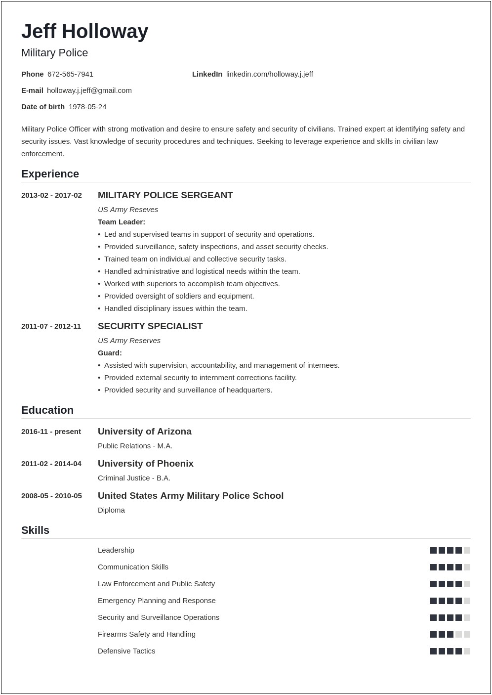 Using Military Experience On A Resume