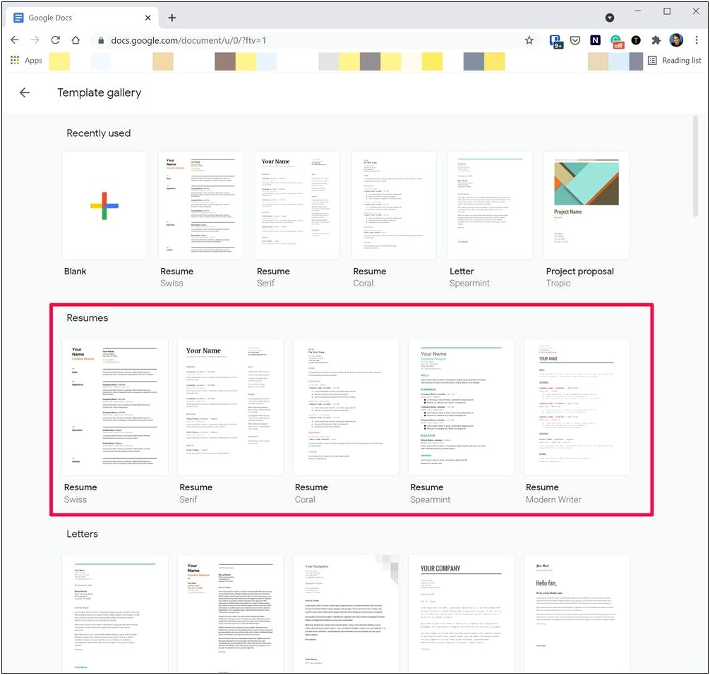 Using Resume Template In Google Docs