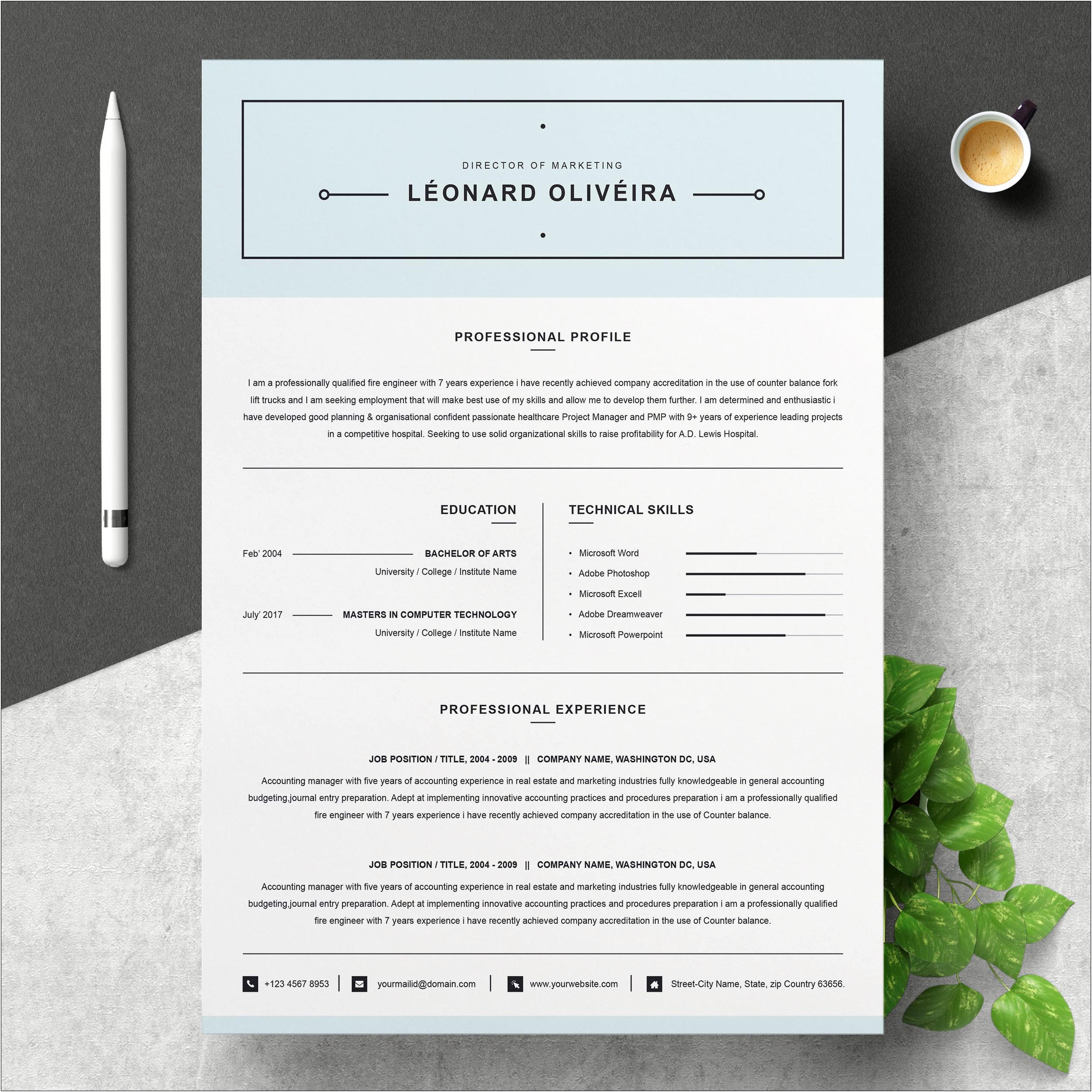 Ux Designer Resume With Dreamviewer Photoshop Free Download