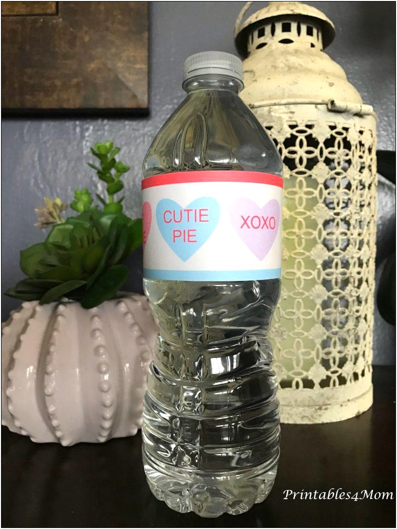 Valentine Template Free Download For Water Bottle