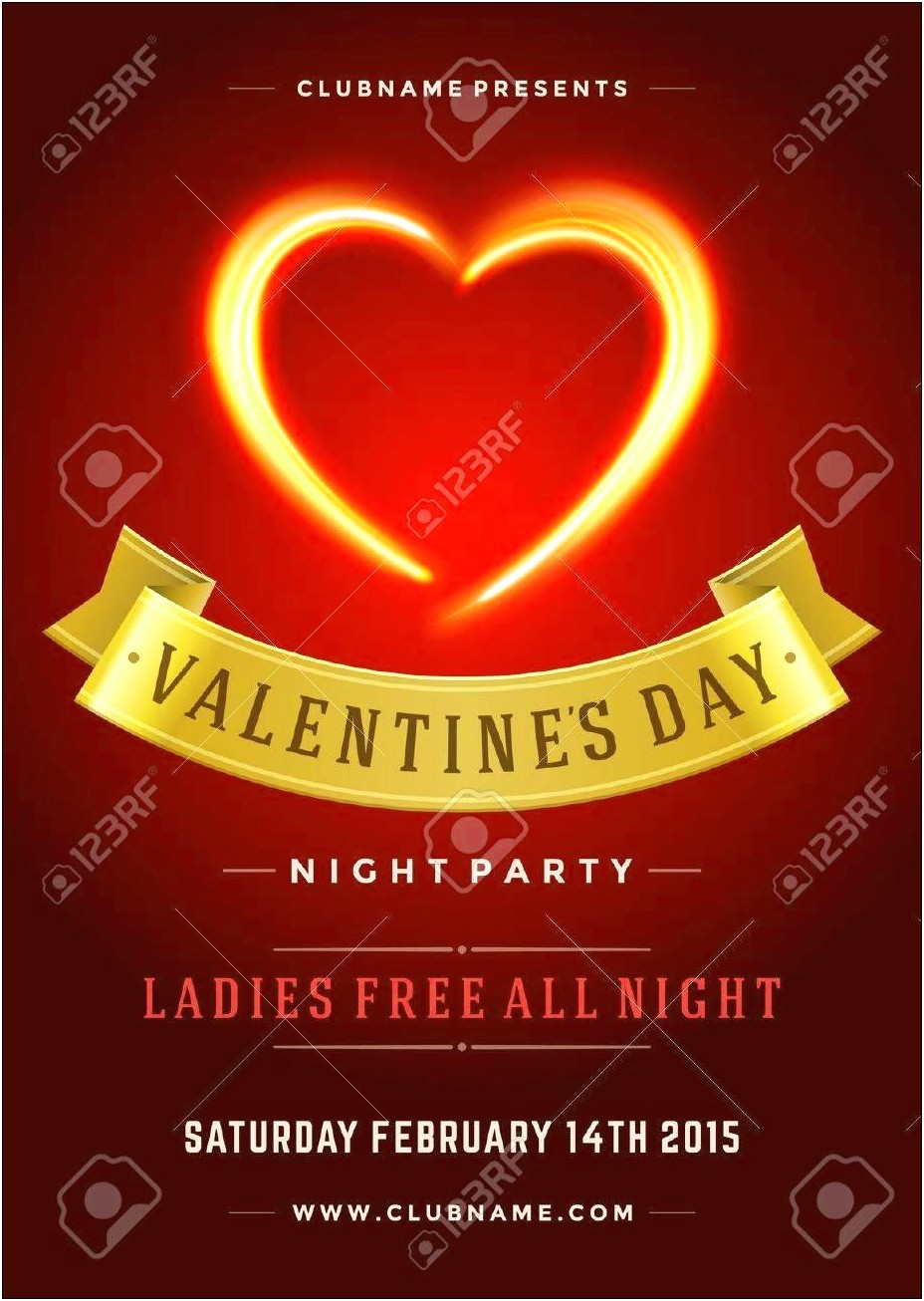 Valentine's Day Invitation For Party Free Template