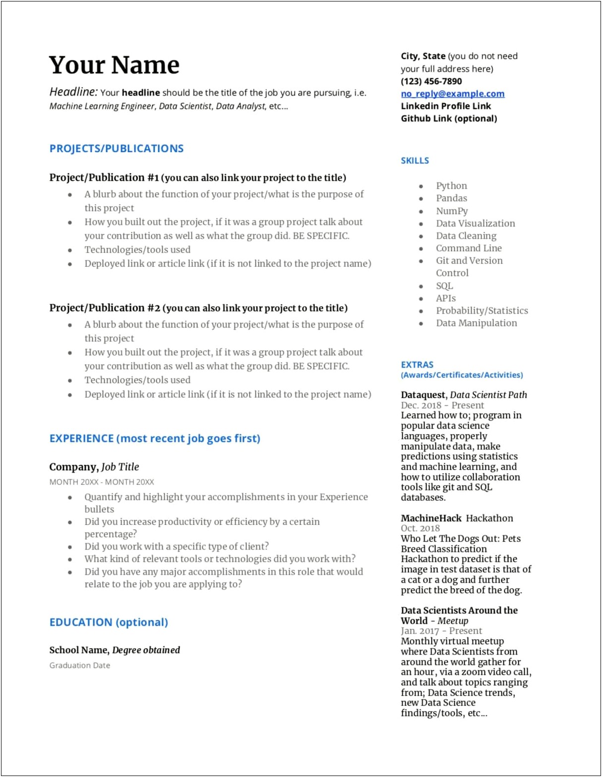 View Finished Examples Of Simple Resumes