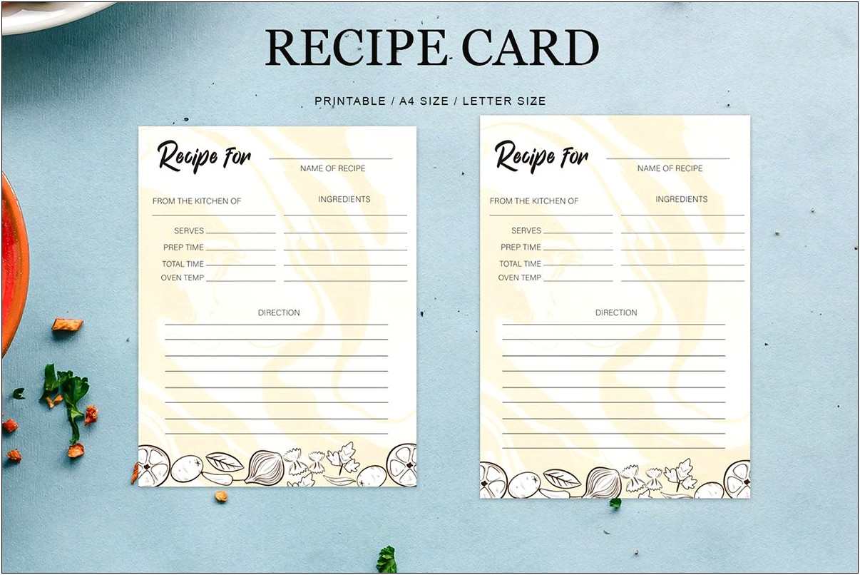 Vintage Looking Recipe Card Template Free Printable