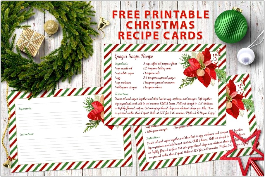 Vntage Looking Recipe Card Template Free Printable