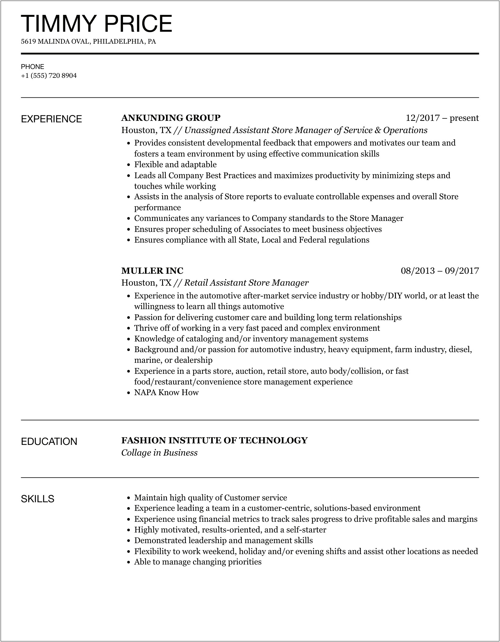 Walgreens Asm Job Description For Resume