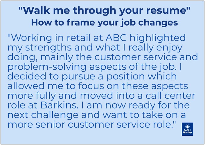 Walk Me Through Your Resume Example Answer