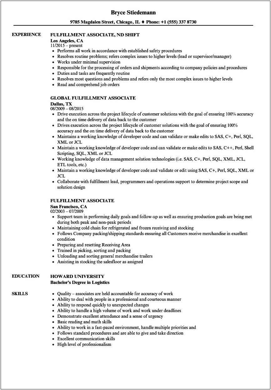 Walmart Sales Electronics Associate Job Description Resume