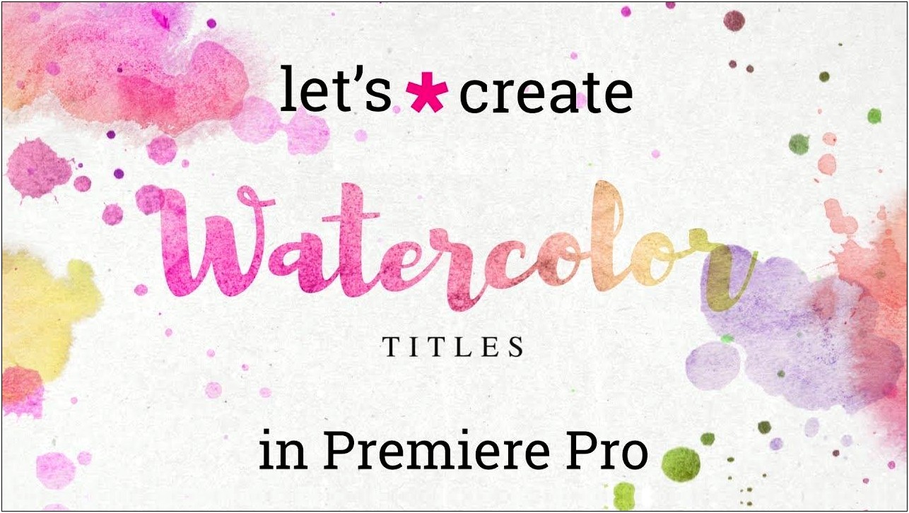 Watercolor Ink Slideshow Premiere Pro Template Free Download